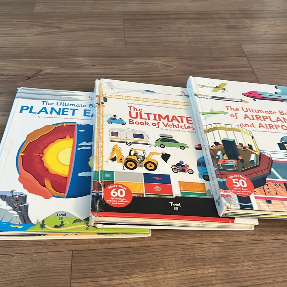 ultimate book of planet earth , vehicles , airports.